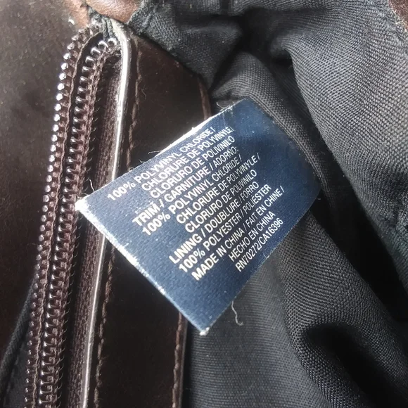 Vintage Liz Claiborne Crazy Horse Round Handle Faux Leather Bag, Dark Brown - Picture 4 of 15